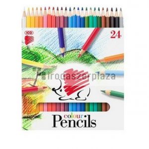 Színes ceruza készlet, hatszögletű, ICO "Süni", 24 különböző szín