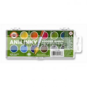 Vízfesték, 12 darabos, 22,5 mm, KOH-I-NOOR "Brillant"