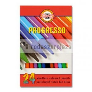 Színes ceruza készlet, henger alakú, famentes, KOH-I-NOOR "Progresso 8758/24", 24 különböző szín