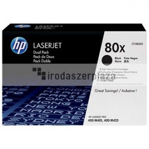 CF280XD Lézertoner LaserJet Pro 400 M401 sorozat, M425 nyomtatókhoz, HP 80X, fekete, 2*6,9k
