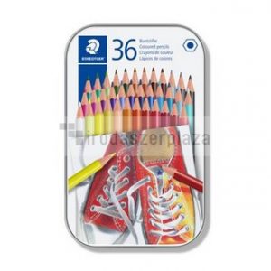 Színes ceruza készlet, hatszögletű, fém dobozban, STAEDTLER "175", 36 különböző szín
