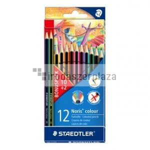 Színes ceruza készlet, hatszögletű, STAEDTLER "Noris Colour 185", 10+2 különböző szín