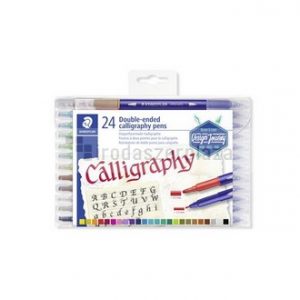 Kalligrafikus marker készlet, 2,0/3,5 mm, kétvégű, STAEDTLER "3005", 24 szín