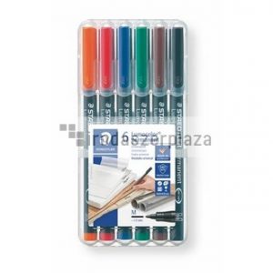 Alkoholos marker készlet, OHP, 1 mm, STAEDTLER "Lumocolor 317", 6 különböző szín