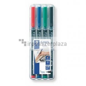 Alkoholos marker készlet, OHP, 0,6 mm, STAEDTLER "Lumocolor 318", 4 különböző szín
