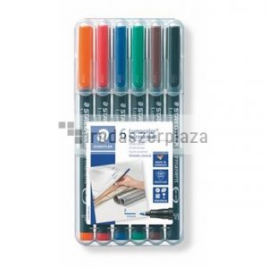 Alkoholos marker készlet, OHP, 0,6 mm, STAEDTLER "Lumocolor 318", 6 különböző szín