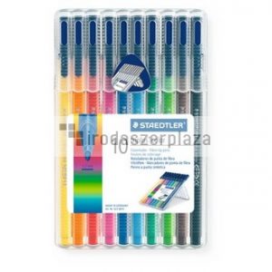 Rostirón készlet, 1 mm, STAEDTLER "Triplus 323", 10 különböző szín