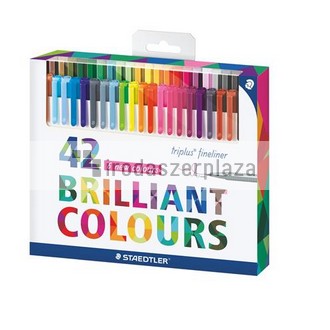 Tűfilc készlet, 0,3 mm, STAEDTLER "Triplus 334", 42 különböző szín