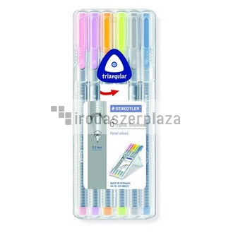 Tűfilc készlet, 0,3 mm, STAEDTLER "Triplus Pastel 334", 6 pasztell szín