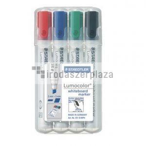 Táblamarker készlet, 2-5 mm, vágott, STAEDTLER "Lumocolor 351 B", 4 különböző szín