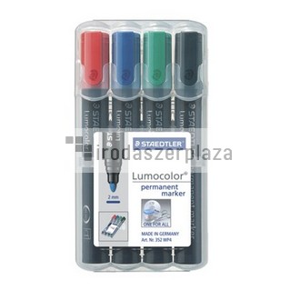 Alkoholos marker készlet, 2 mm, kúpos, STAEDTLER "Lumocolor 352", 4 különböző szín