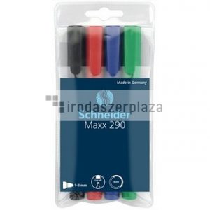Tábla- és flipchart marker készlet, 2-3 mm, kúpos, SCHNEIDER "Maxx 290", 4 különböző szín