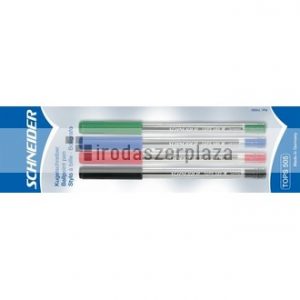 Golyóstoll, 0,5 mm, kupakos, SCHNEIDER "Tops 505 M", 4 különböző szín