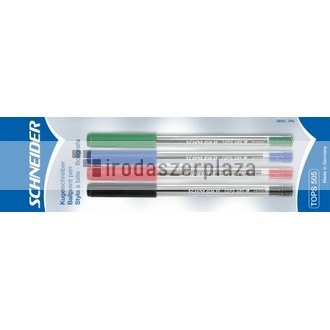 Golyóstoll, 0,5 mm, kupakos, SCHNEIDER "Tops 505 M", 4 különböző szín