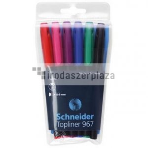 Tűfilc készlet, 0,4 mm, SCHNEIDER "Topliner 967", 6 különböző szín