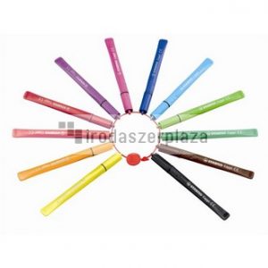 Filctoll készlet, 1 mm, STABILO "Cappi", 12 különböző szín