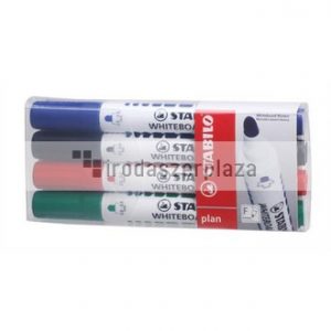 Táblamarker készlet, 2,5-3,5 mm, kúpos, STABILO "Plan", 4 különböző szín