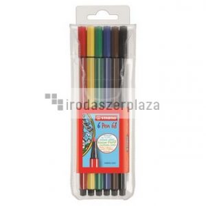 Rostirón készlet, 1 mm, STABILO "Pen 68", 6 különböző szín