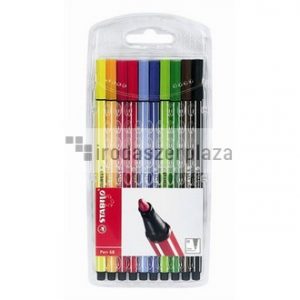 Rostirón készlet, 1 mm, STABILO "Pen 68", 10 különböző szín