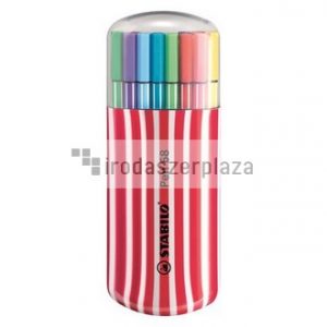 Rostirón készlet, 1 mm, piros tok, STABILO "Pen 68 Zebrui", 20 különböző szín