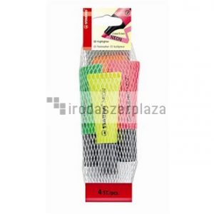 Szövegkiemelő készlet, 2-5 mm, STABILO "Neon", 4 különböző szín
