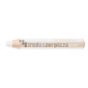 Színes ceruza, kerek, vastag, STABILO "Woody 3 in 1", fehér