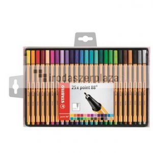 Tűfilc készlet, 0,4 mm, STABILO "Point 88", 25 különböző szín