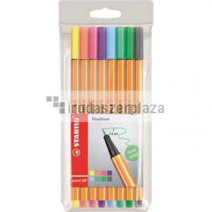Tűfilc készlet, 0,4 mm, STABILO "Point 88", 8 pasztell szín