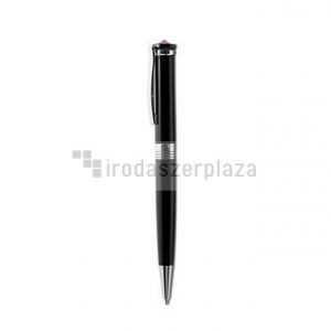 Golyóstoll, fekete, "Rimini", rózsaszín SWAROVSKI® kristállyal, 14 cm, ART CRYSTELLA®