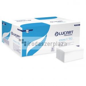 Kéztörlő, V/Z hajtogatott, 2 rétegű, LUCART, "Strong", hófehér