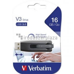 Pendrive, 16GB, USB 3.2, 60/12 MB/s, VERBATIM "V3", fekete-szürke