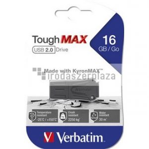 Pendrive, 16GB, USB 2.0, extra ellenálló, VERBATIM "ToughMAX", fekete