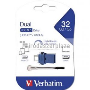 Pendrive, 32GB, USB 3.2+USB-C adapter, VERBATIM "Dual"