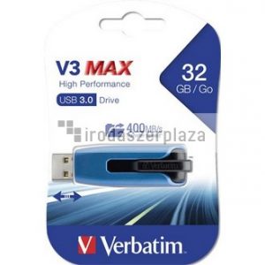 Pendrive, 32GB, USB 3.2, 175/80 MB/s, VERBATIM "V3 MAX", kék-fekete