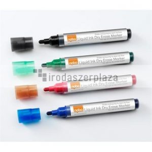 Táblamarker készlet, 1-3 mm, folyékonytintás, NOBO, 6 különböző szín