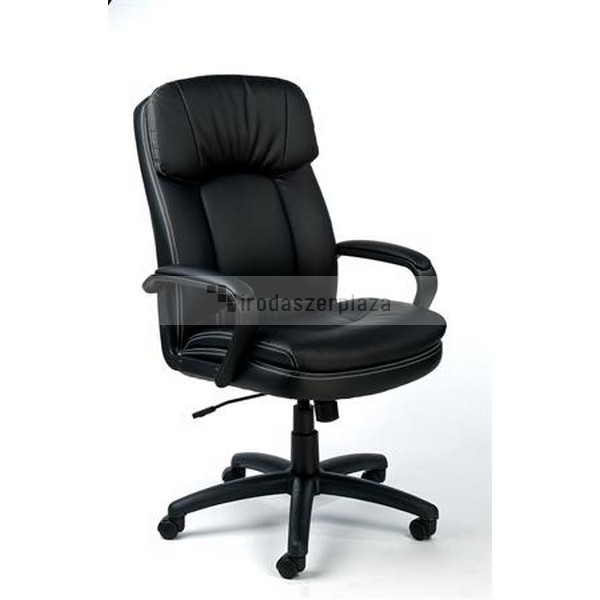 Főnöki szék, hintamechanikával, fekete műbőrborítás, fekete lábkereszt, MAYAH "Duke" - Image 2