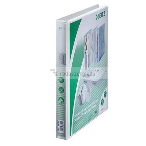 Gyűrűs könyv, panorámás, 4 gyűrű, D alakú, 38 mm, A4 Maxi, PP, LEITZ, fehér - Image 2