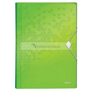 Harmonikamappa, A4, PP, 6 rekeszes, LEITZ "Wow", zöld