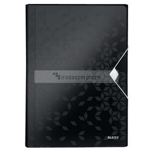 Harmonikamappa, A4, PP, 6 rekeszes, LEITZ "Wow", fekete