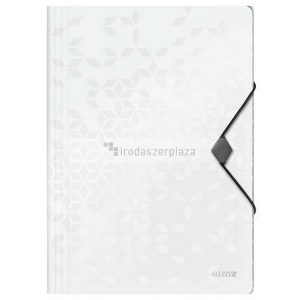 Gumis mappa, PP, A4, LEITZ "Wow", fehér