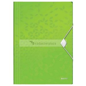 Gumis mappa, PP, A4, LEITZ "Wow", zöld