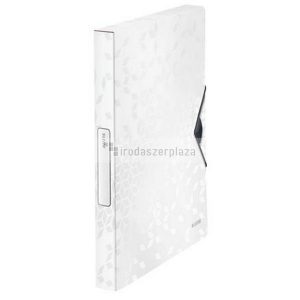 Gumis mappa, 30 mm, PP, A4, LEITZ "Wow Jumbo", fehér