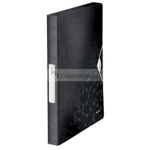 Gumis mappa, 30 mm, PP, A4, LEITZ "Wow Jumbo", fekete