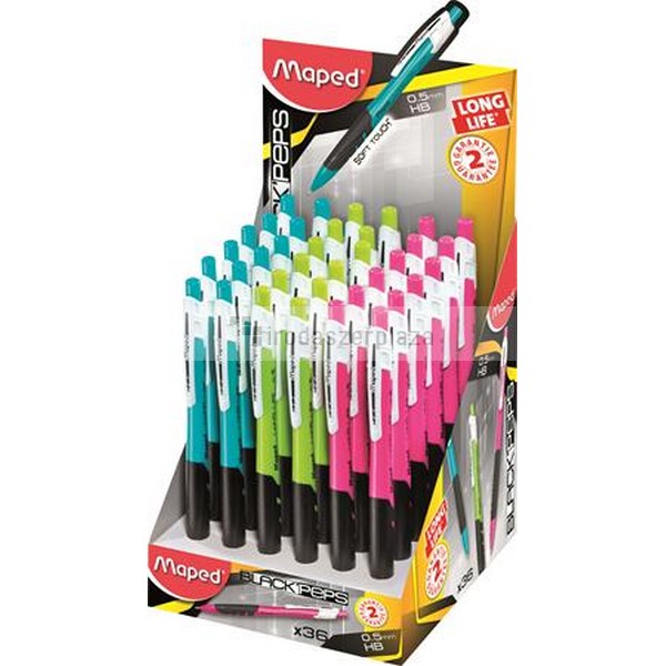 Nyomósirón display, 0,5 mm, MAPED "Long Life", vegyes színek - Image 2
