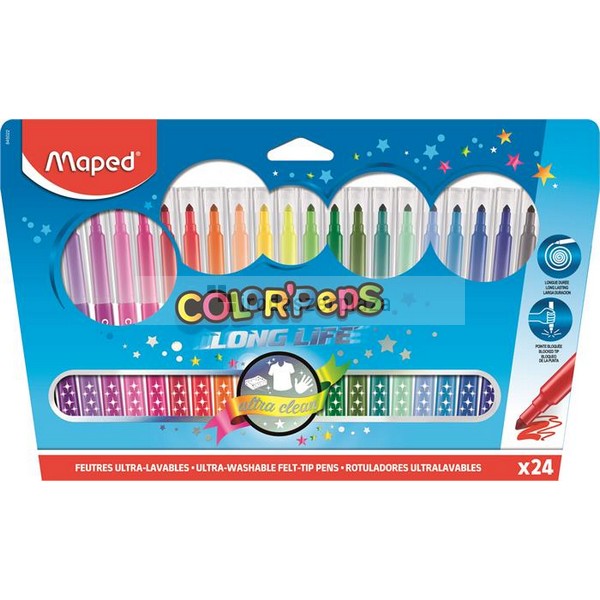 Filctoll készlet, mosható, MAPED "Color`Peps", 24 különböző szín - Image 2