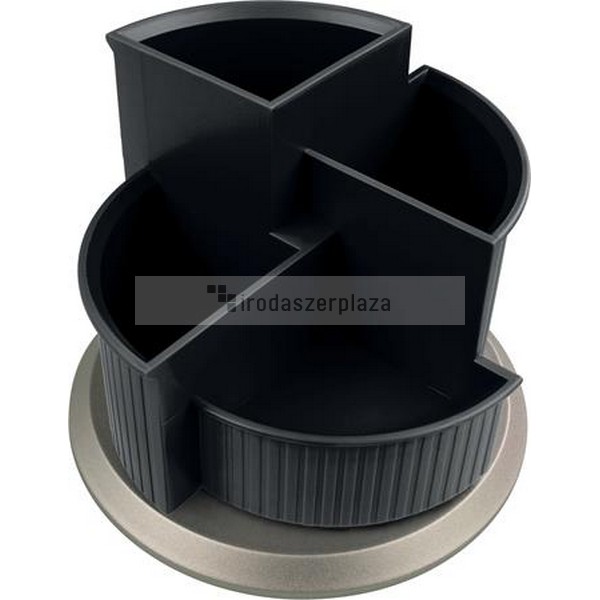 Írószertartó, forgatható, HELIT "Silver", fekete-ezüst - Image 2