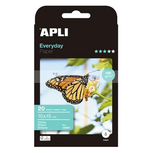Fotópapír, tintasugaras, 10x15 cm, 180 g, fényes, APLI "Everyday" - Image 2