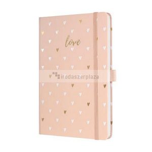 Jegyzetfüzet, exkluzív, 135x203 mm, vonalas, 87 lap, keményfedeles, SIGEL "Jolie", Rose Love
