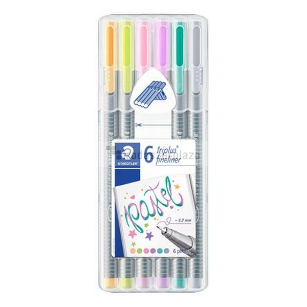 Tűfilc készlet, 0,3 mm, STAEDTLER "Triplus Pastel 334", 6 pasztell szín - Image 2