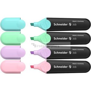 Szövegkiemelő készlet, 1-5 mm, SCHNEIDER "Job Pastel", 4 különböző pasztell szín
